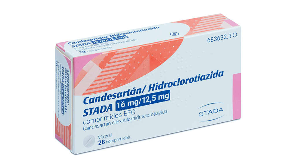 CANDESARTAN/HIDROCLOROTIAZIDA STADA EFG 16 mg/12,5 mg 28 COMPRIMIDOS