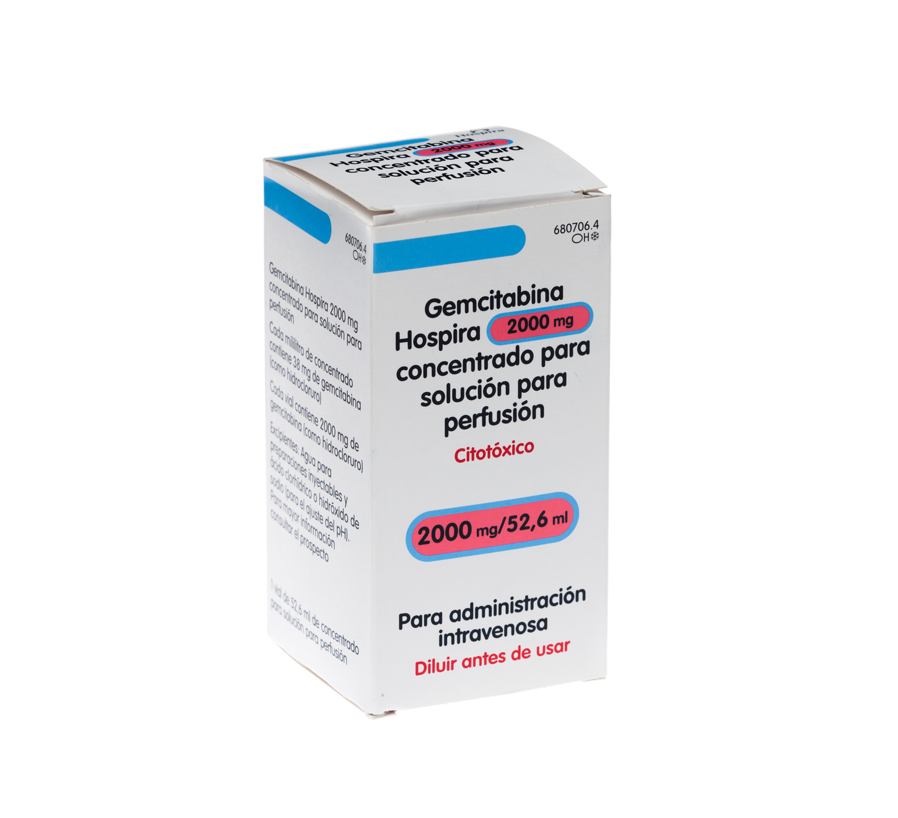 GEMCITABINA HOSPIRA 2000 mg 1 VIAL CONCENTRADO PARA SOLUCION PARA PERFUSION 52,6 ml