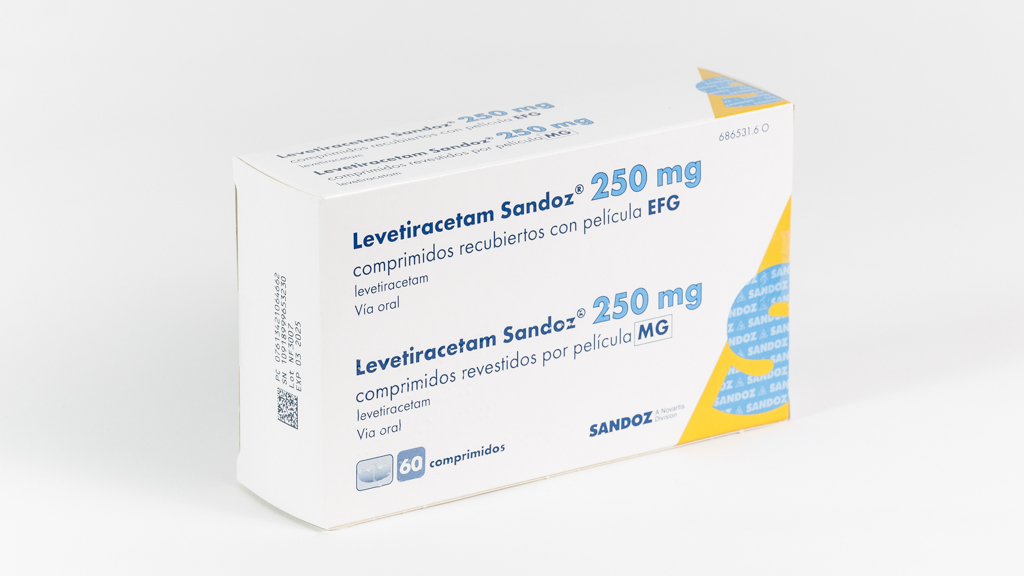 LEVETIRACETAM SANDOZ EFG 250 mg 60 COMPRIMIDOS RECUBIERTOS FRASCO