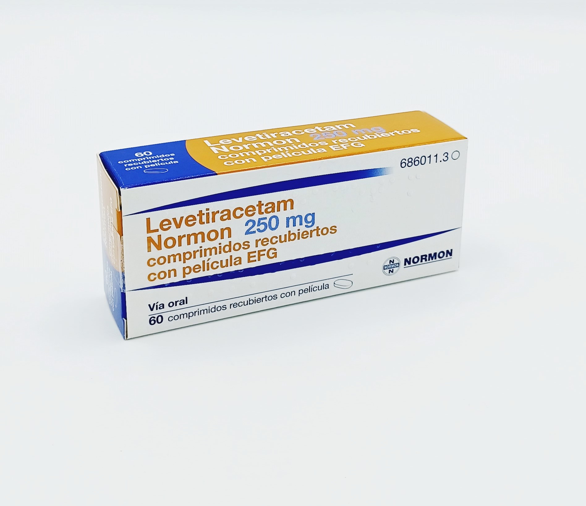 LEVETIRACETAM NORMON EFG 250 mg 60 COMPRIMIDOS RECUBIERTOS