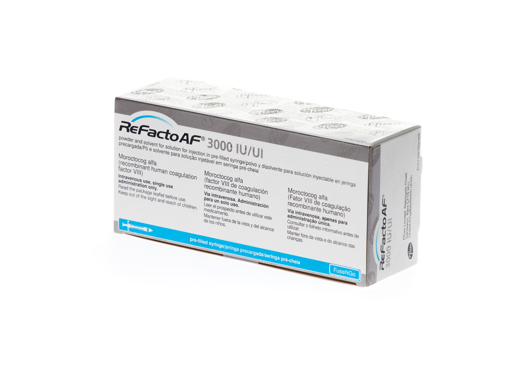 REFACTO AF 3000 UI 1 JERINGA PRECARGADA DOBLE CAMARA POLVO Y DISOLVENTE PARA SOLUCION INYECTABLE