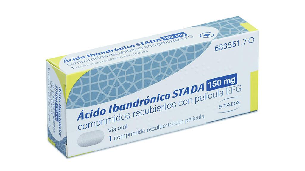 ACIDO IBANDRONICO STADA EFG 150 mg 1 COMPRIMIDO RECUBIERTO BLISTER PVC/PVDC-Al