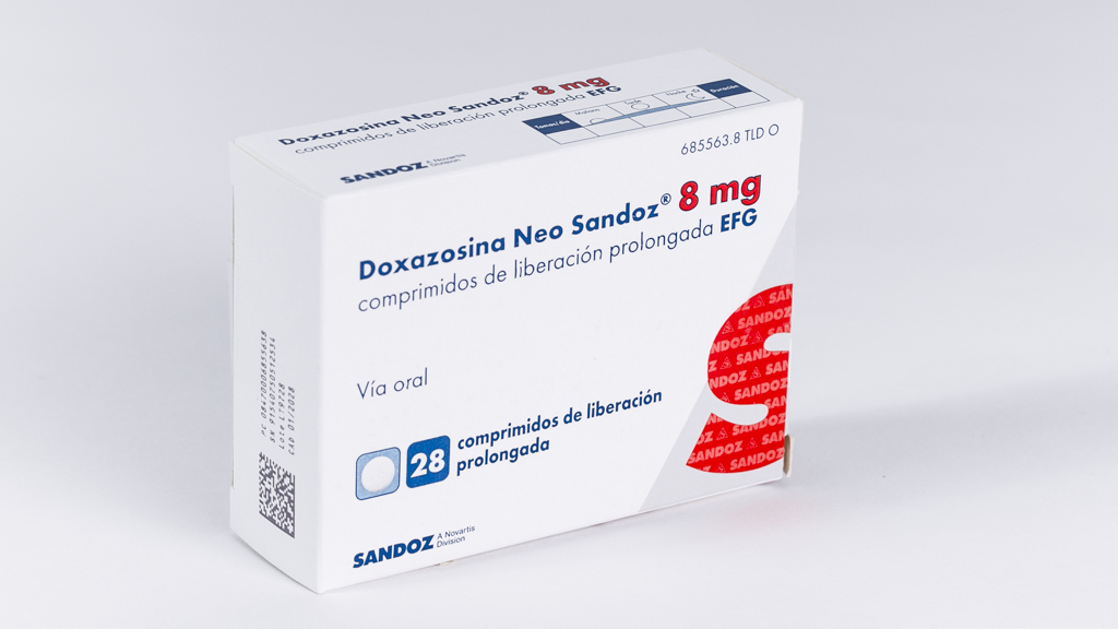 DOXAZOSINA NEO SANDOZ EFG 8 mg 28 COMPRIMIDOS LIBERACION PROLONGADA