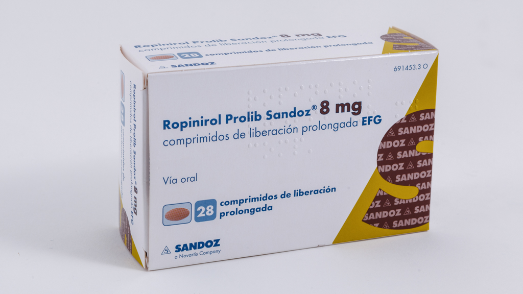 ROPINIROL PROLIB SANDOZ EFG 8 mg 28 COMPRIMIDOS LIBERACION PROLONGADA