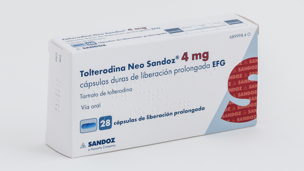 TOLTERODINA NEO SANDOZ EFG 4 mg 28 CAPSULAS LIBERACION PROLONGADA