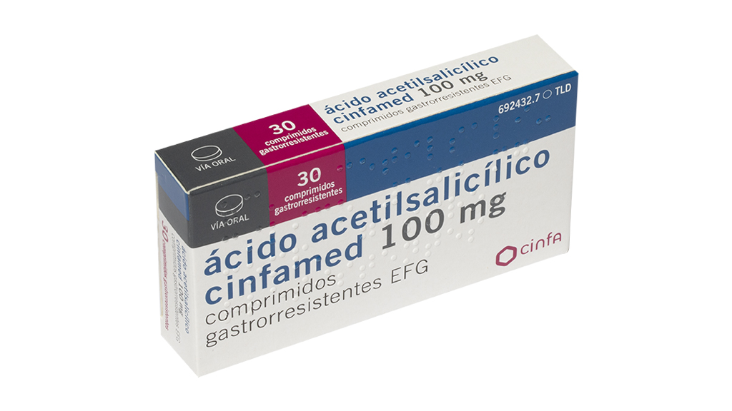 ACIDO ACETILSALICILICO CINFAMED EFG 100 mg 500 COMPRIMIDOS GASTRORRESISTENTES