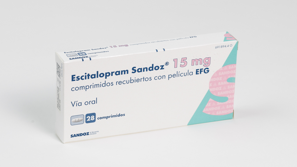 ESCITALOPRAM SANDOZ EFG 15 mg 56 COMPRIMIDOS RECUBIERTOS