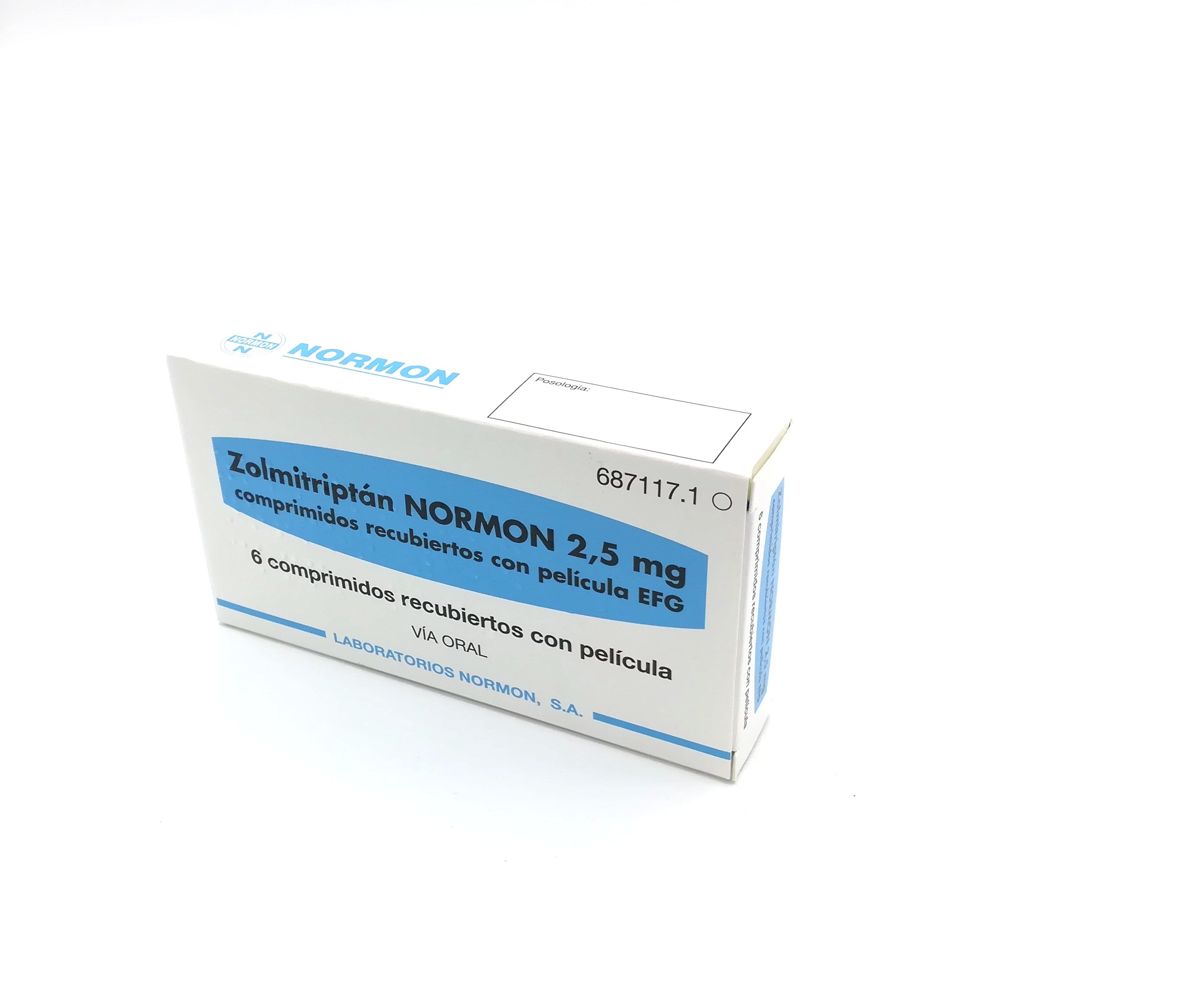 ZOLMITRIPTAN NORMON EFG 2,5 mg 3 COMPRIMIDOS RECUBIERTOS