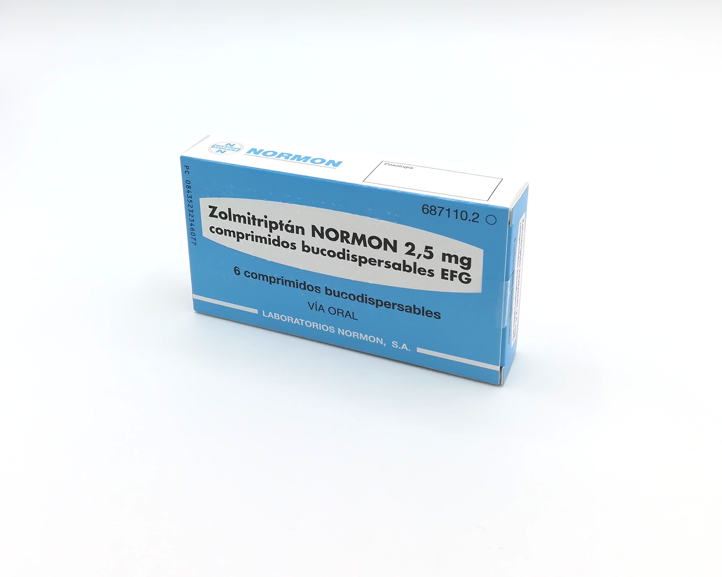 ZOLMITRIPTAN NORMON EFG 2,5 mg 6 COMPRIMIDOS BUCODISPERSABLES