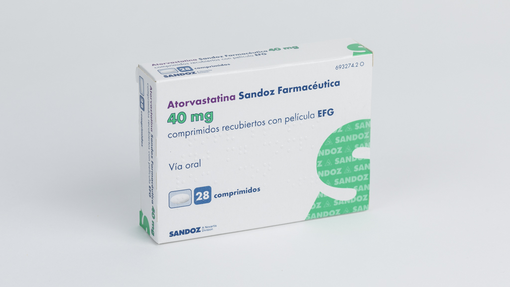 ATORVASTATINA SANDOZ FARMACEUTICA EFG 40 mg 28 COMPRIMIDOS RECUBIERTOS
