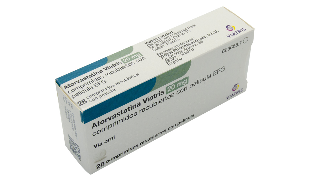 ATORVASTATINA VIATRIS EFG 20 mg 28 COMPRIMIDOS RECUBIERTOS BLISTER OPA/AL/PVC/AL