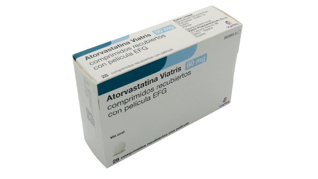 ATORVASTATINA VIATRIS EFG 80 mg 28 COMPRIMIDOS RECUBIERTOS BLISTER PVC/ACLAR