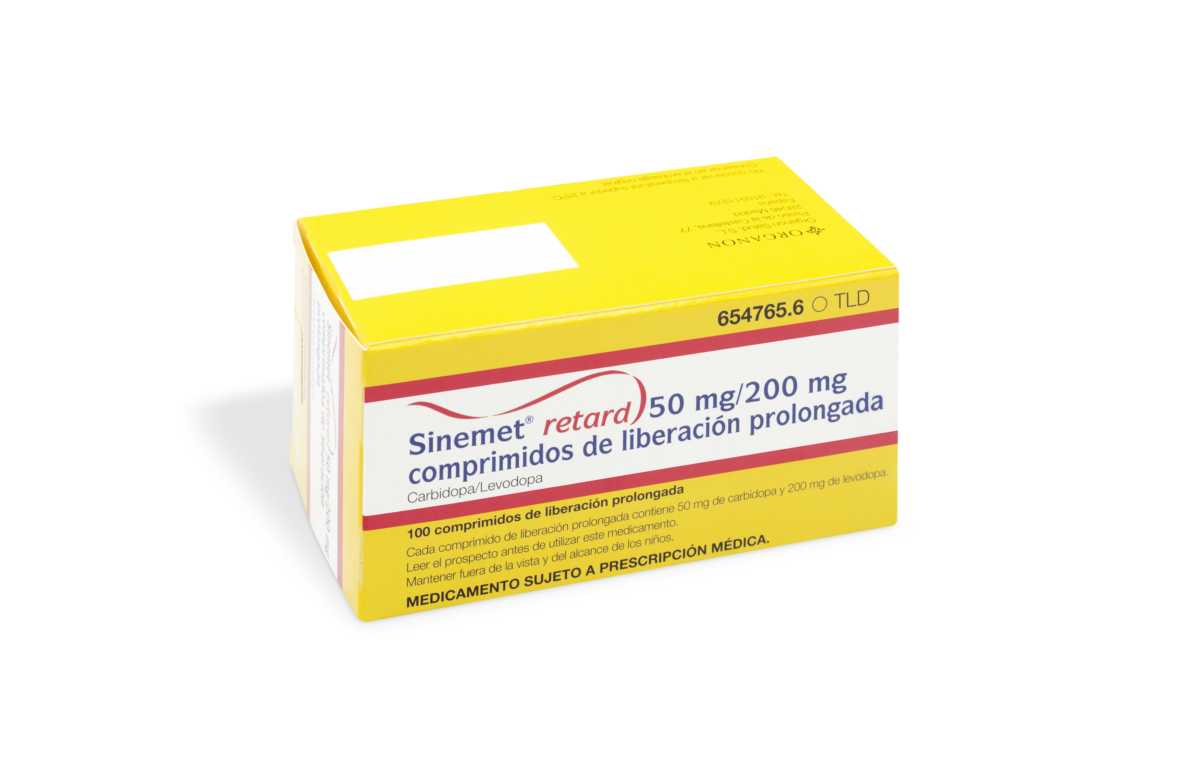 SINEMET RETARD 50 mg/200 mg 100 COMPRIMIDOS LIBERACION PROLONGADA