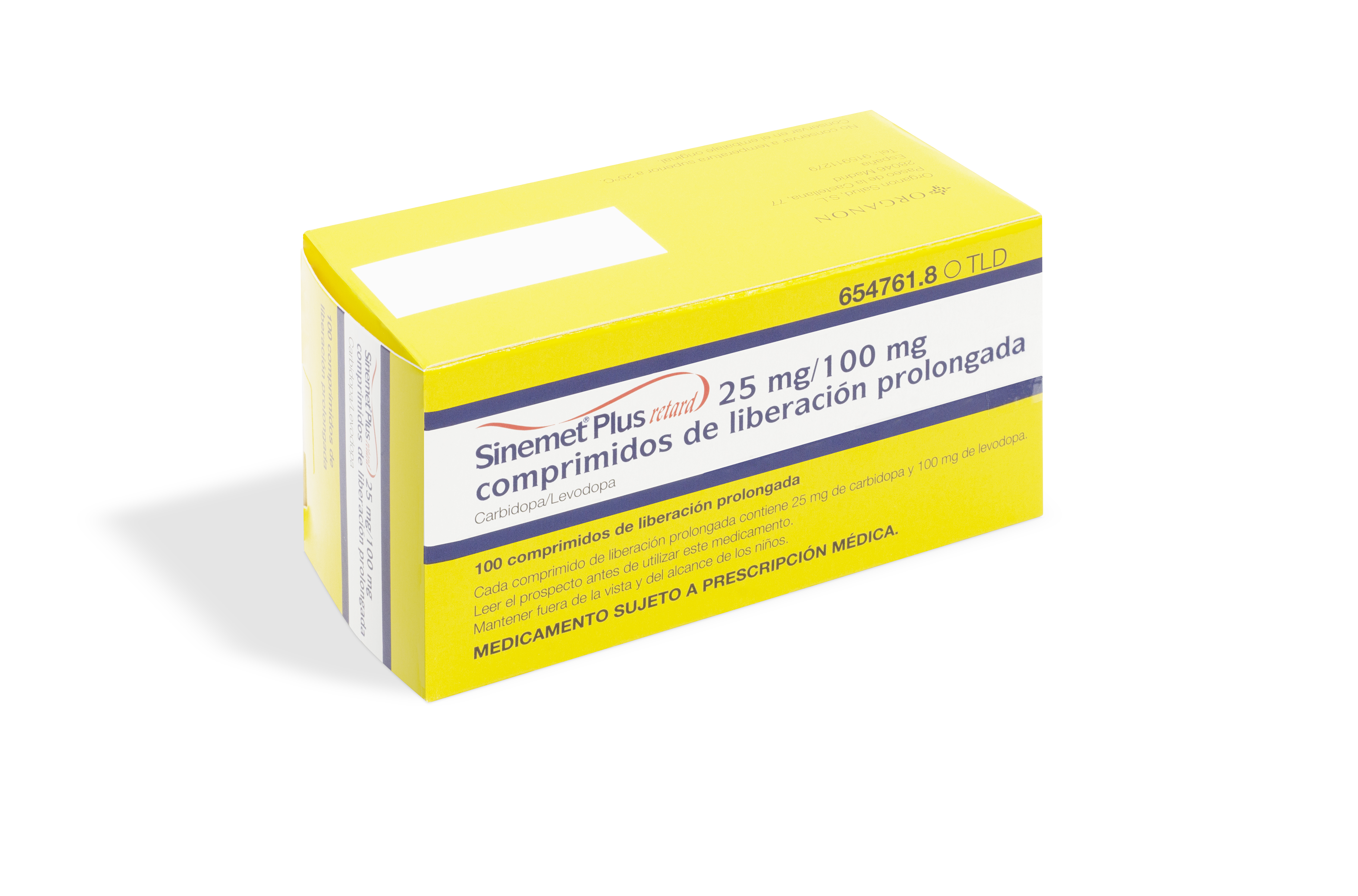 SINEMET PLUS RETARD 25 mg/100 mg 100 COMPRIMIDOS LIBERACION PROLONGADA