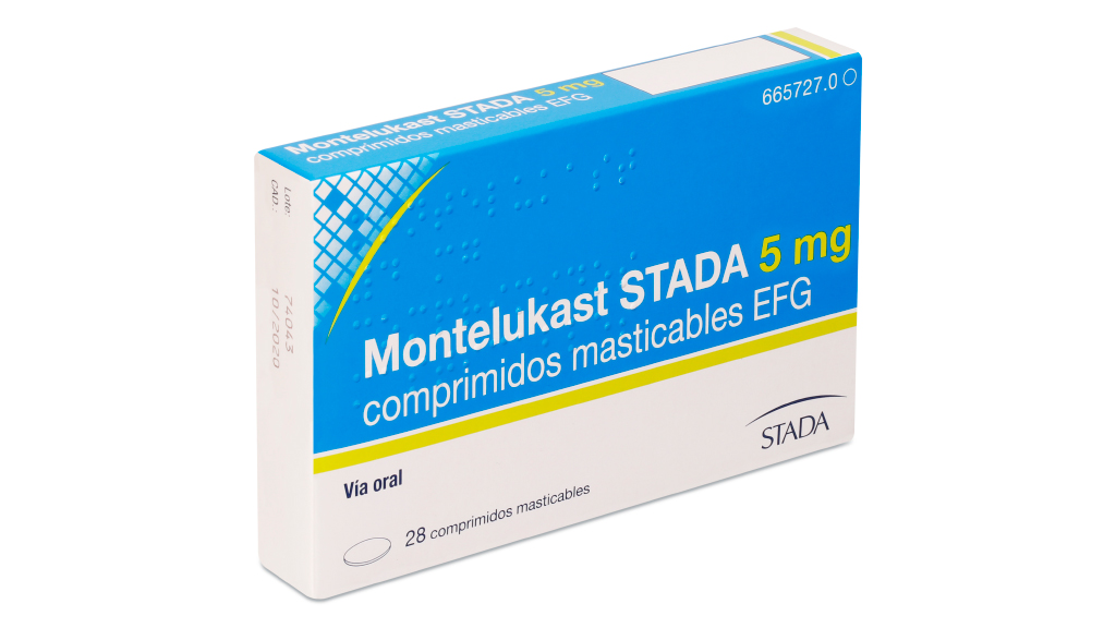 MONTELUKAST STADA EFG 5 mg 28 COMPRIMIDOS MASTICABLES