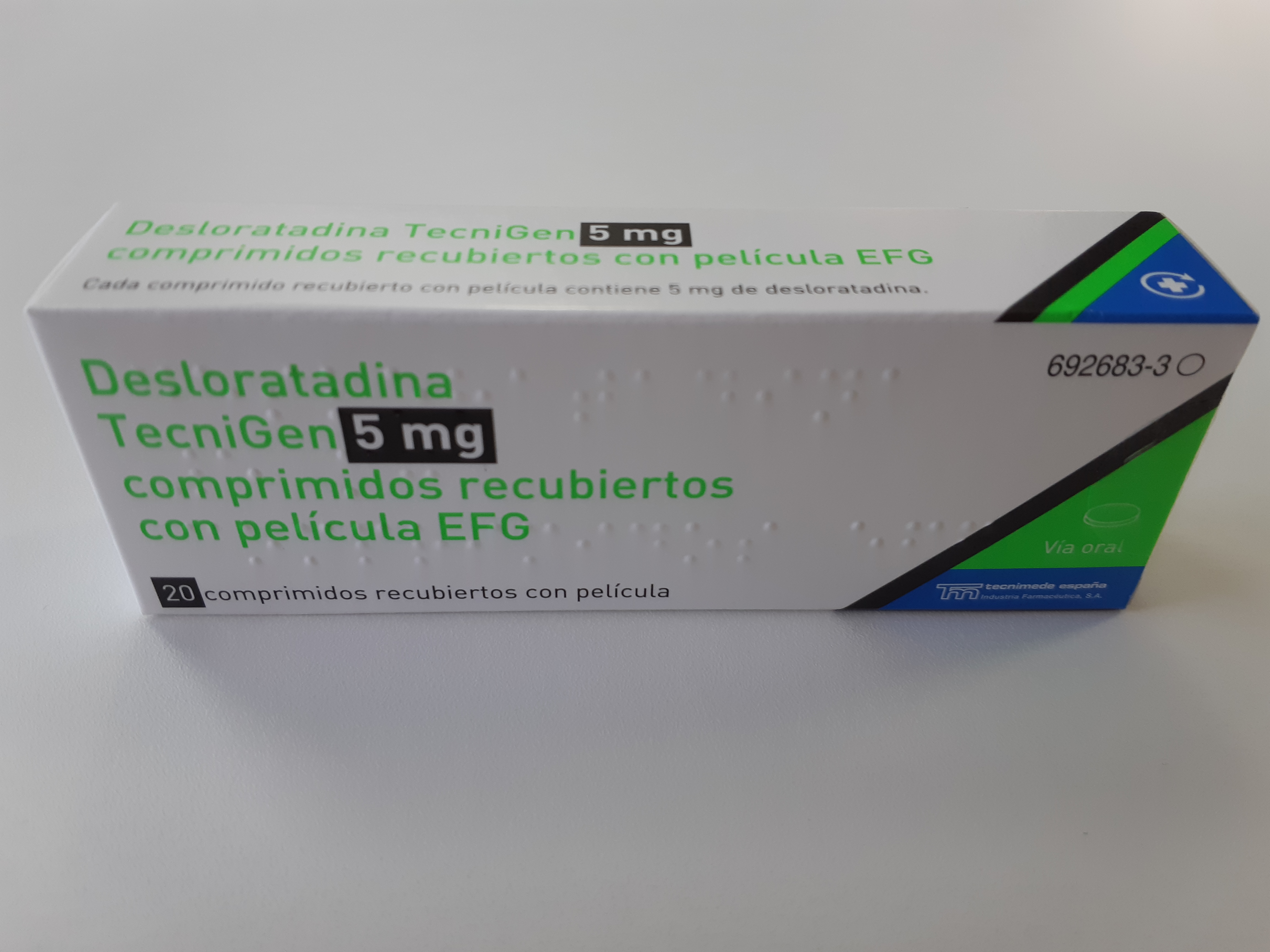 DESLORATADINA TECNIGEN EFG 5 mg 20 COMPRIMIDOS RECUBIERTOS