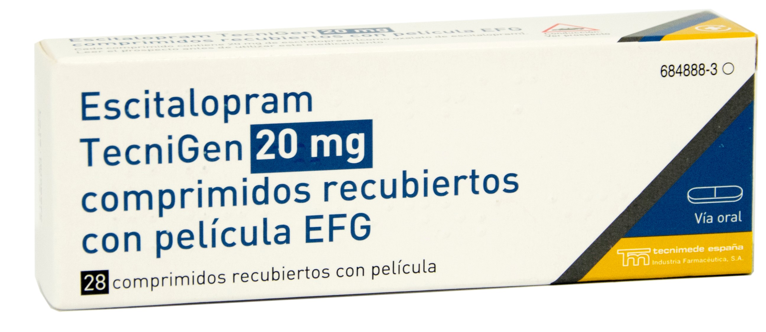ESCITALOPRAM TECNIGEN EFG 20 mg 28 COMPRIMIDOS RECUBIERTOS