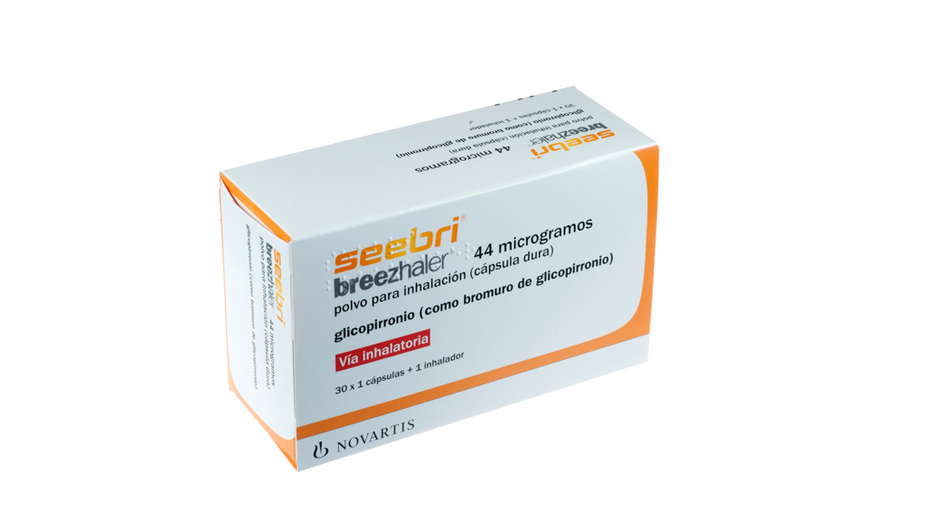 SEEBRI BREEZHALER 44 microgramos 30 CAPSULAS PARA INHALACION + INHALADOR