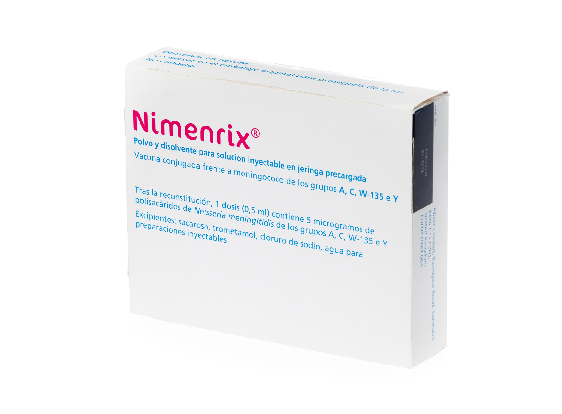 NIMENRIX 10 VIALES POLVO PARA SOLUCION INYECTABLE + 10 JERINGAS DISOLVENTE 0,5 ml