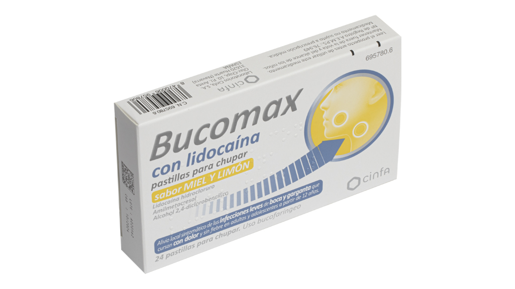 BUCOMAX CON LIDOCAINA 8 PASTILLAS PARA CHUPAR SABOR MIEL Y LIMON