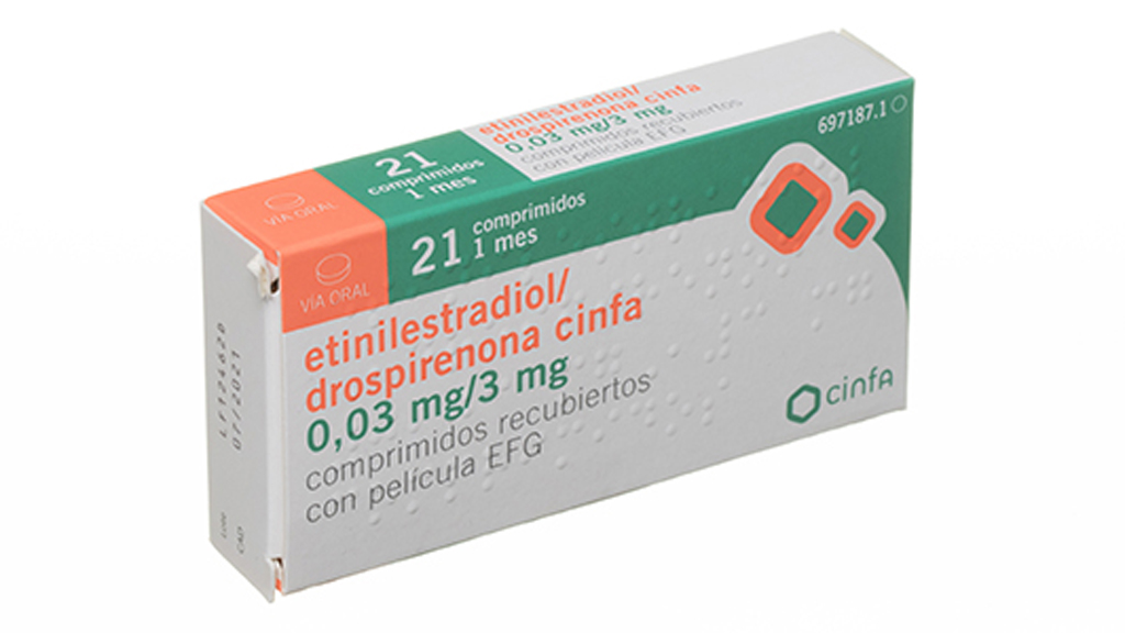 DROSPIRENONA/ETINILESTRADIOL CINFALAB EFG 3 mg/0,03 mg 3 x 21 COMPRIMIDOS RECUBIERTOS