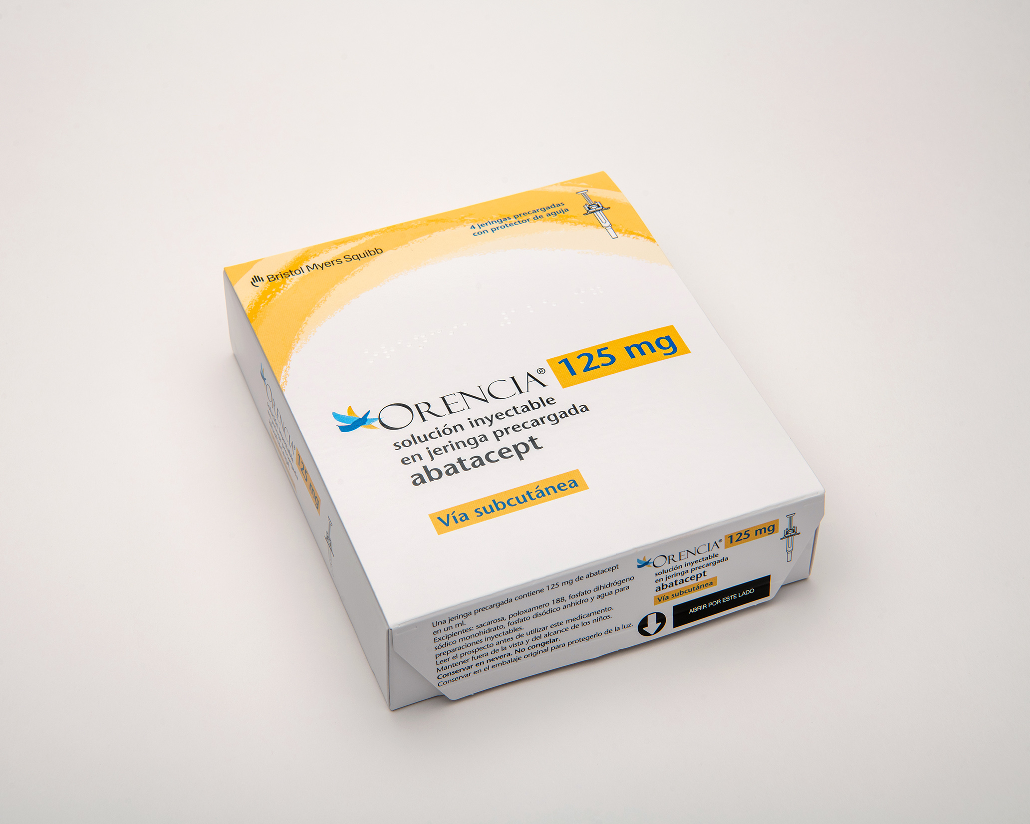 ORENCIA 125 mg 4 JERINGAS PRECARGADAS SOLUCION INYECTABLE 1 ml