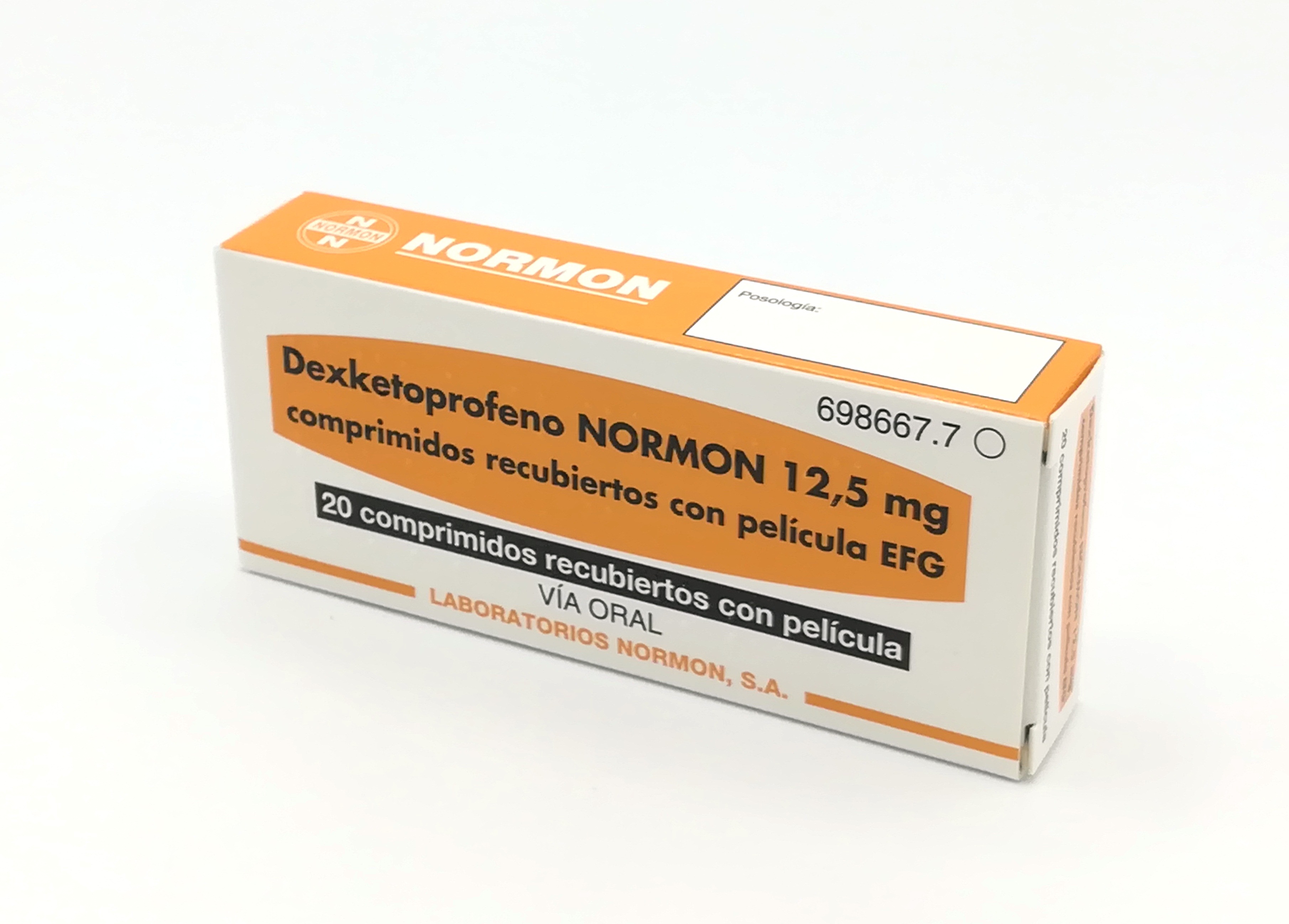 DEXKETOPROFENO NORMON EFG 12,5 mg 40 COMPRIMIDOS RECUBIERTOS