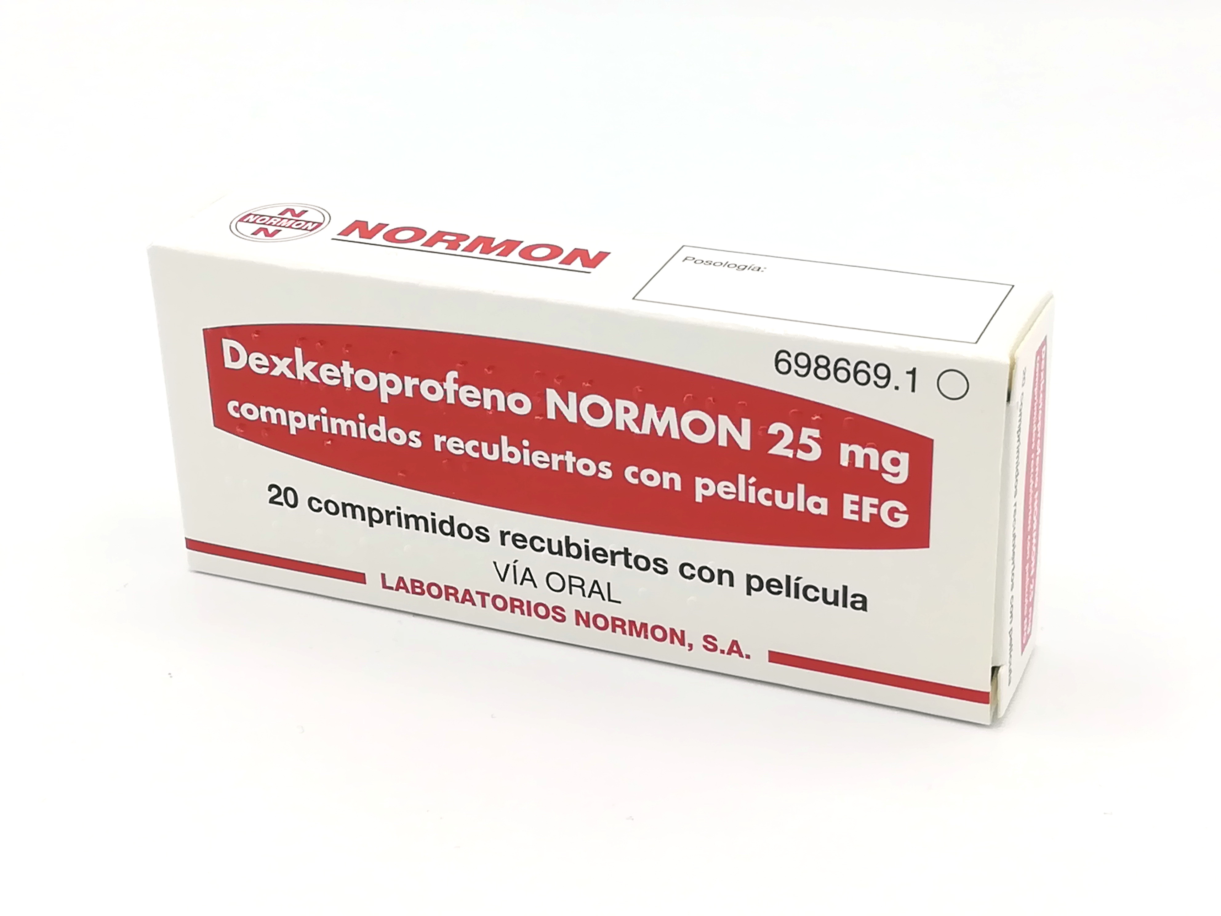 DEXKETOPROFENO NORMON EFG 25 mg 20 COMPRIMIDOS RECUBIERTOS