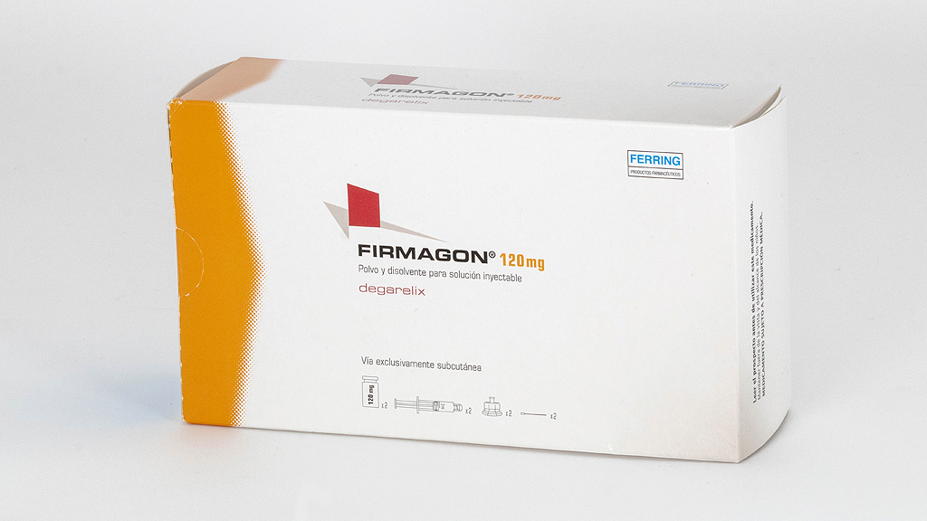 FIRMAGON 120 mg 2 VIALES POLVO PARA SOLUCION INYECTABLE + 2 JERINGAS PRECARGADAS DISOLVENTE