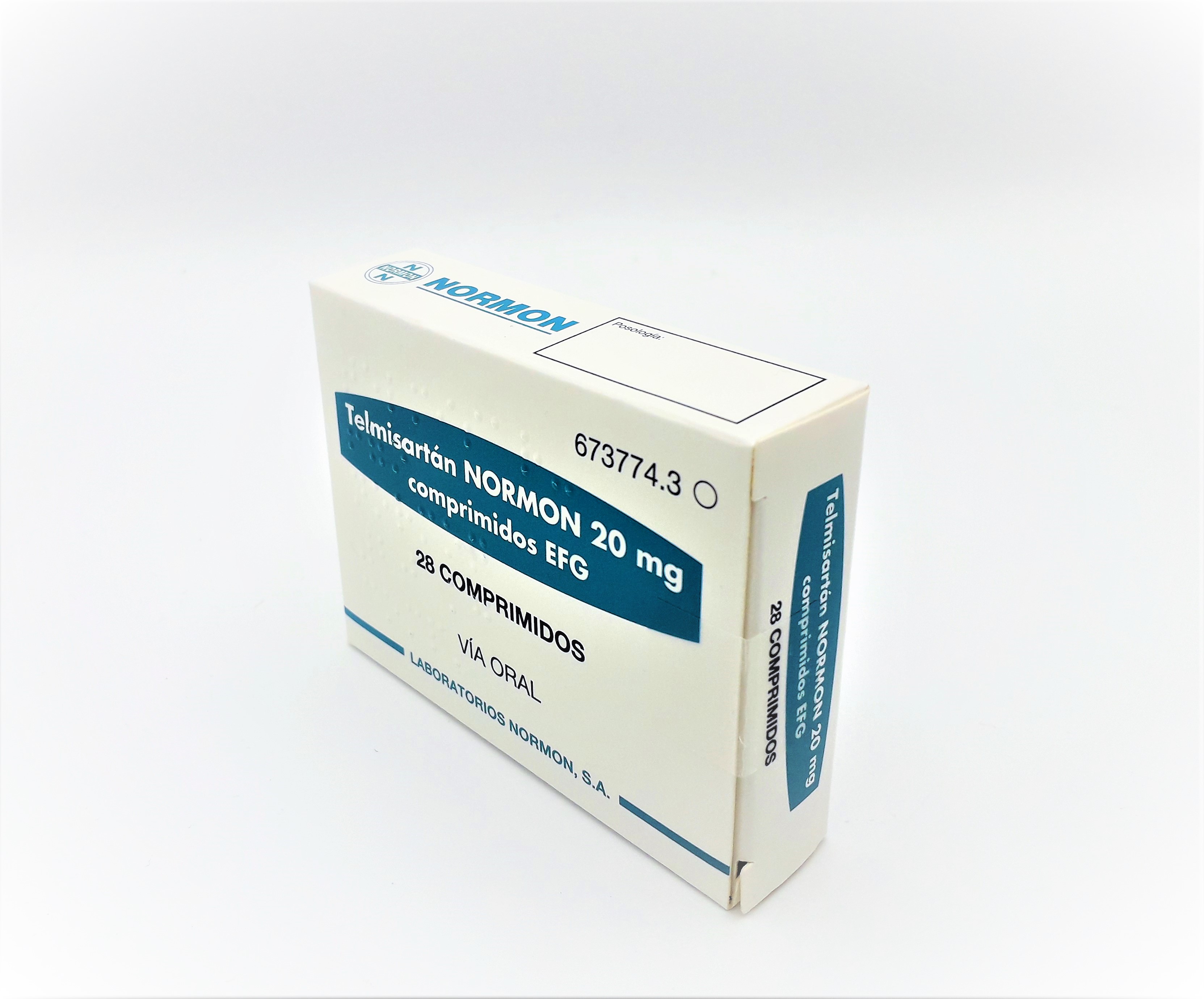 Telmisartan Normon Efg 20 Mg 28 Comprimidos - Farmacéuticos