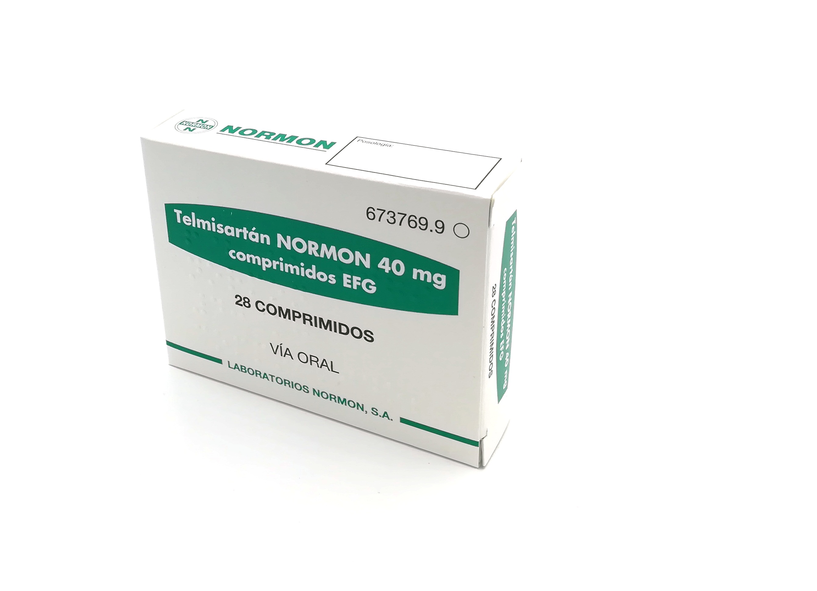 TELMISARTAN NORMON EFG 40 mg 28 COMPRIMIDOS