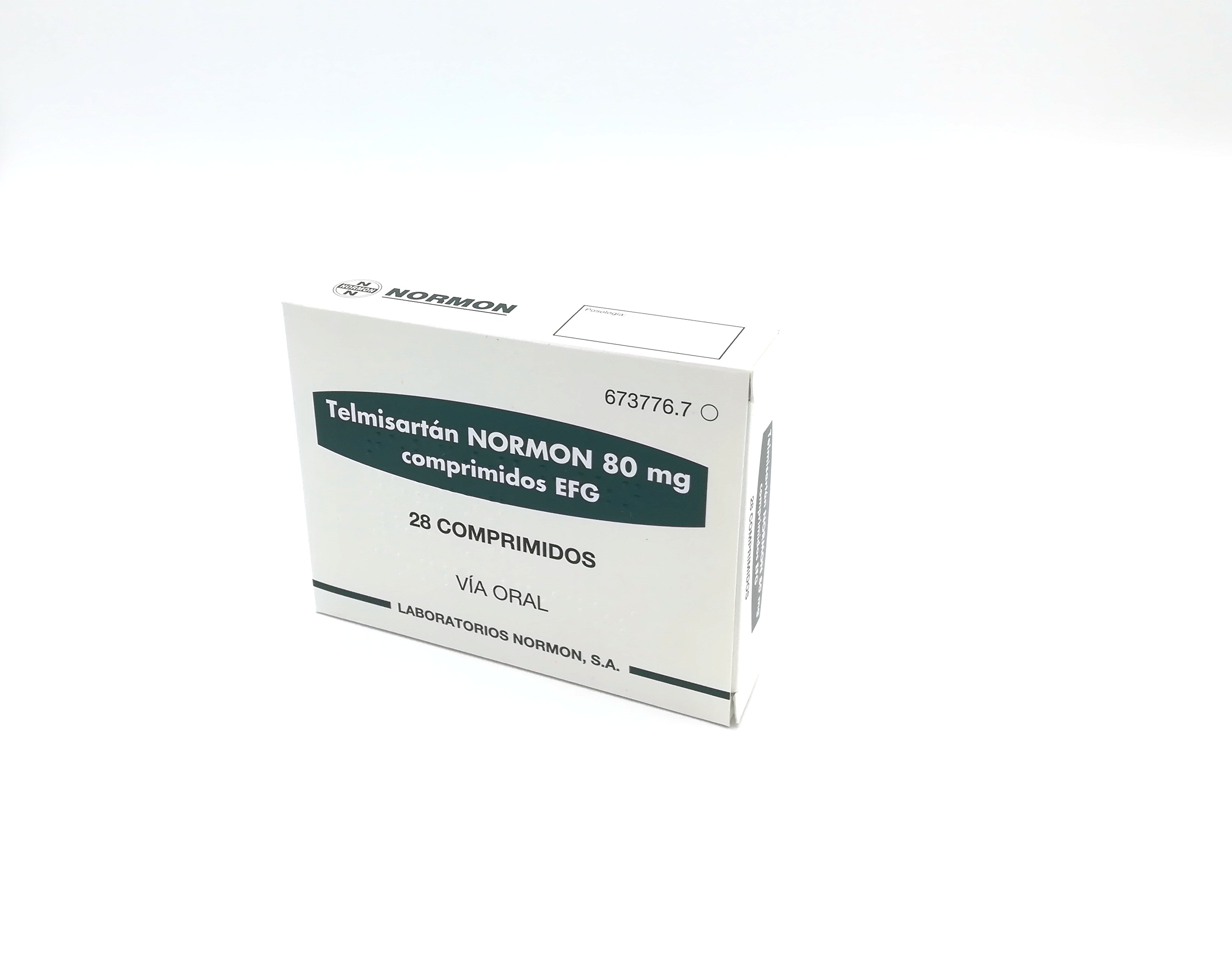 TELMISARTAN NORMON EFG 80 mg 28 COMPRIMIDOS
