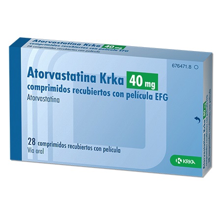 ATORVASTATINA KRKA EFG 40 mg 28 COMPRIMIDOS RECUBIERTOS