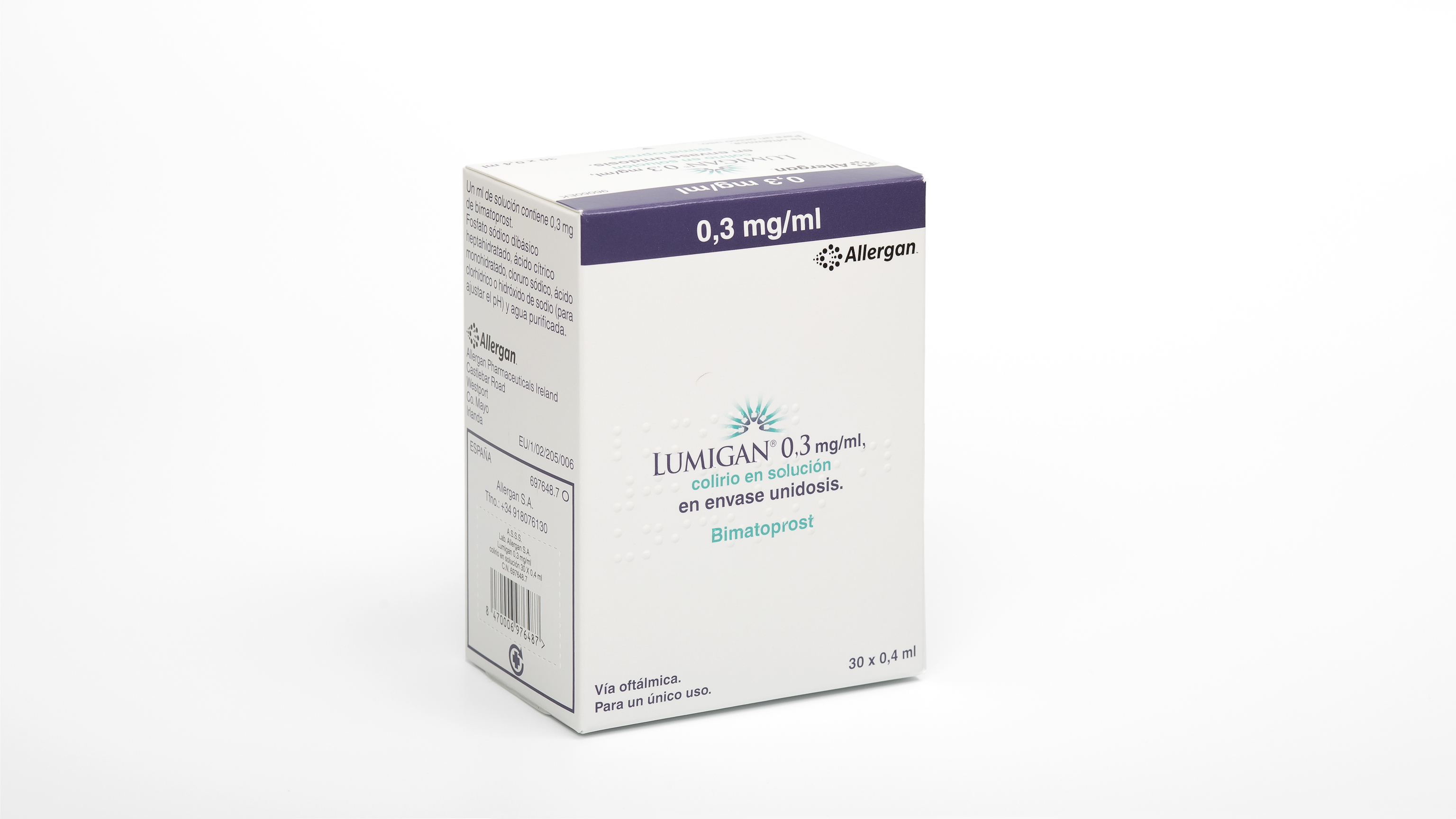 LUMIGAN 0,3 mg/ml COLIRIO EN SOLUCION 30 MONODOSIS 0,4 ml - Farmacéuticos