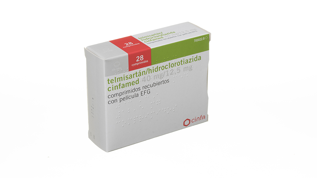 TELMISARTAN/HIDROCLOROTIAZIDA CINFAMED EFG 40 mg/12,5 mg 28 COMPRIMIDOS RECUBIERTOS