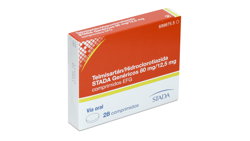 TELMISARTAN/HIDROCLOROTIAZIDA STADA EFG 80 mg/12,5 mg 28 COMPRIMIDOS