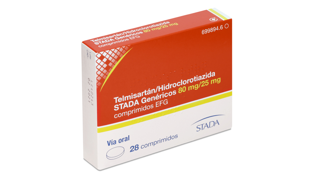 TELMISARTAN/HIDROCLOROTIAZIDA STADA EFG 80 mg/25 mg 28 COMPRIMIDOS