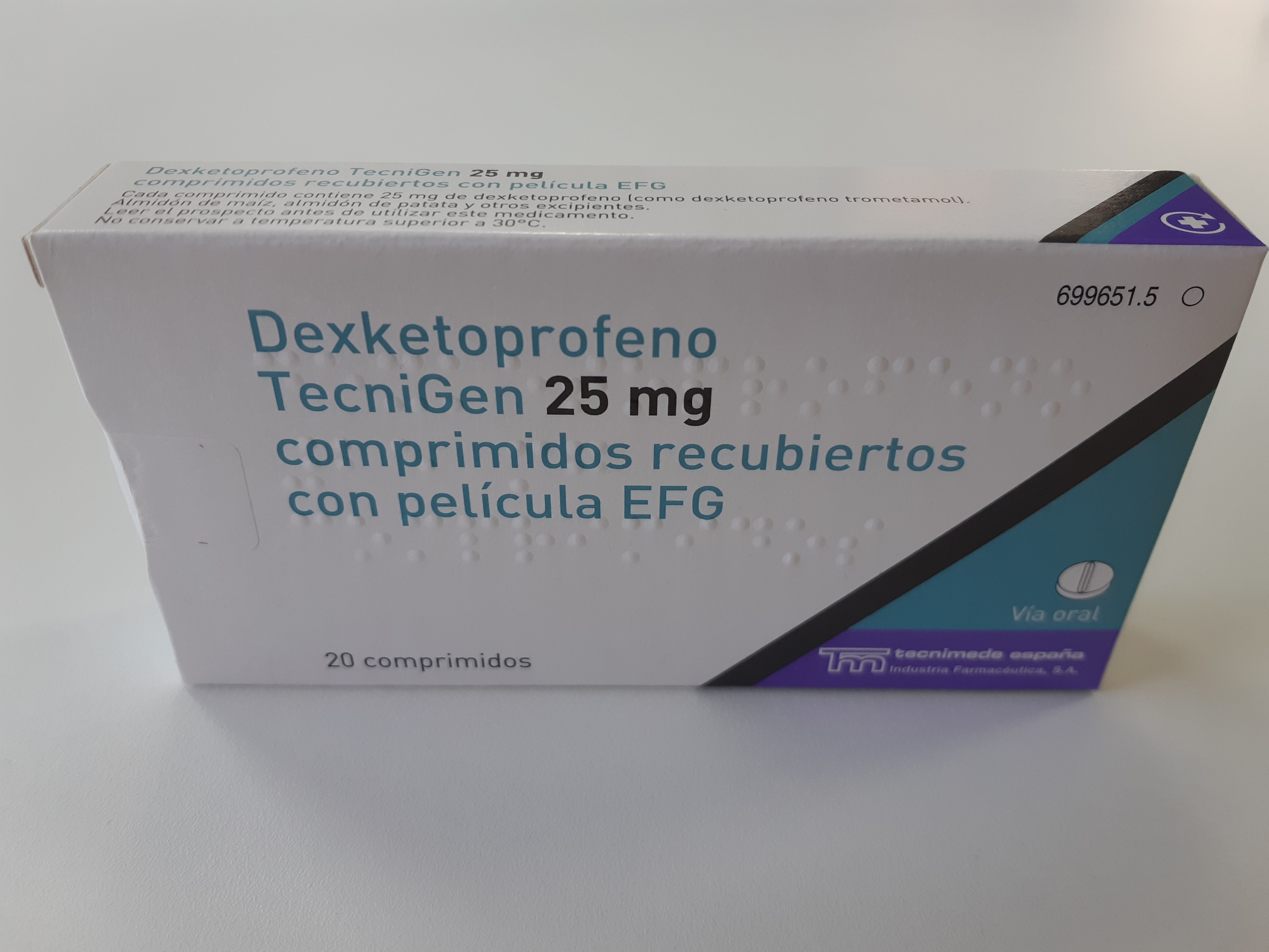 DEXKETOPROFENO TECNIGEN EFG 25 mg 20 COMPRIMIDOS RECUBIERTOS