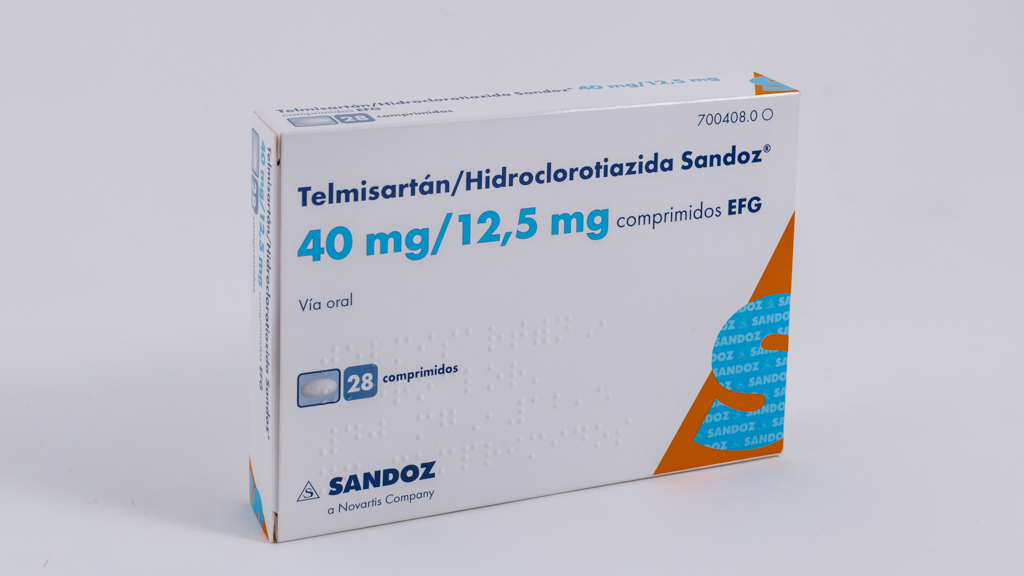 TELMISARTAN/HIDROCLOROTIAZIDA SANDOZ EFG 40 mg/12,5 mg 28 COMPRIMIDOS