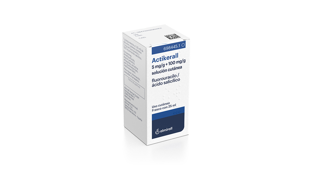 ACTIKERALL 5 mg/g + 100 mg/g SOLUCION CUTANEA 1 FRASCO 25 ml