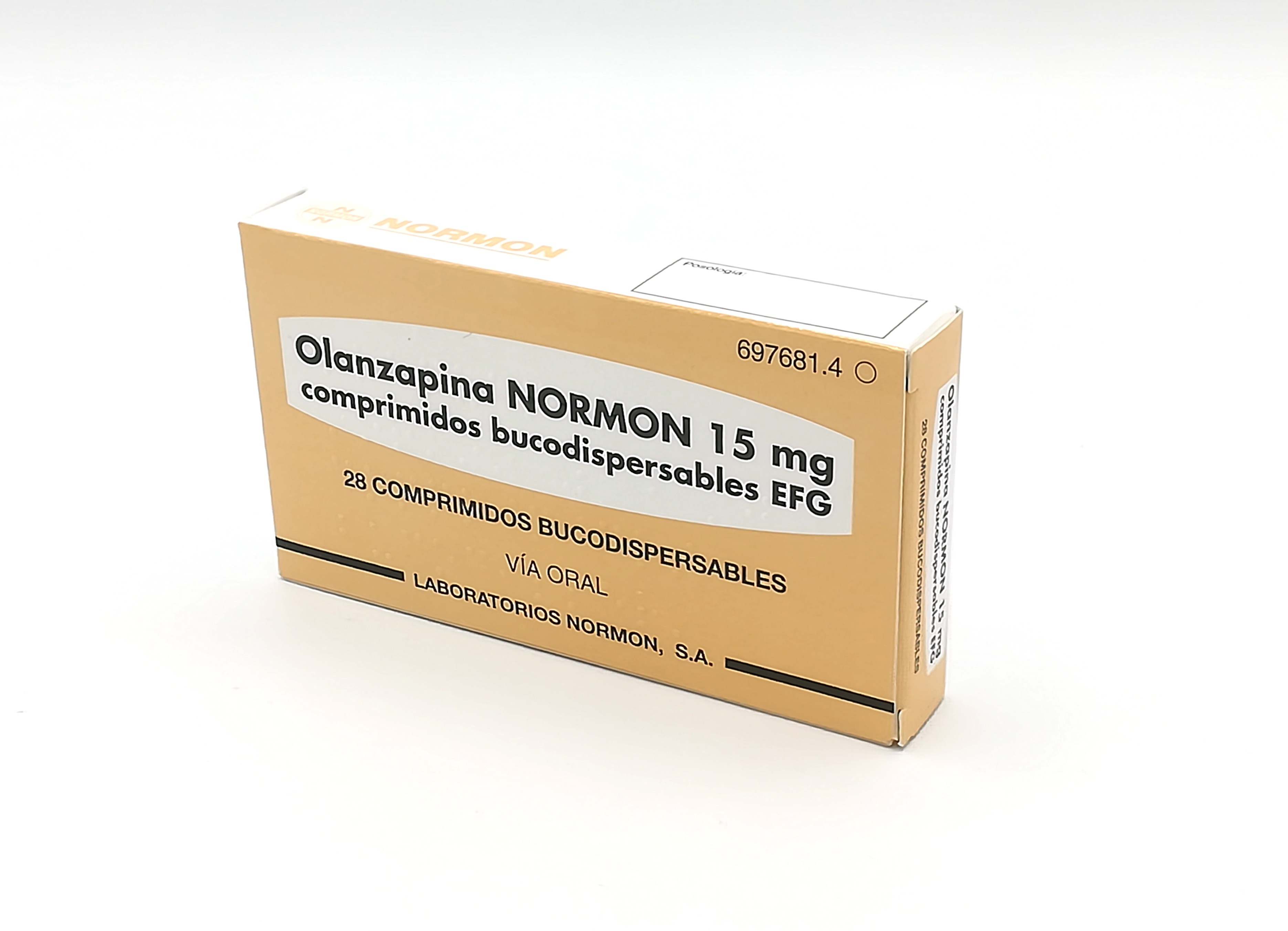 OLANZAPINA NORMON EFG 15 mg 28 COMPRIMIDOS BUCODISPERSABLES