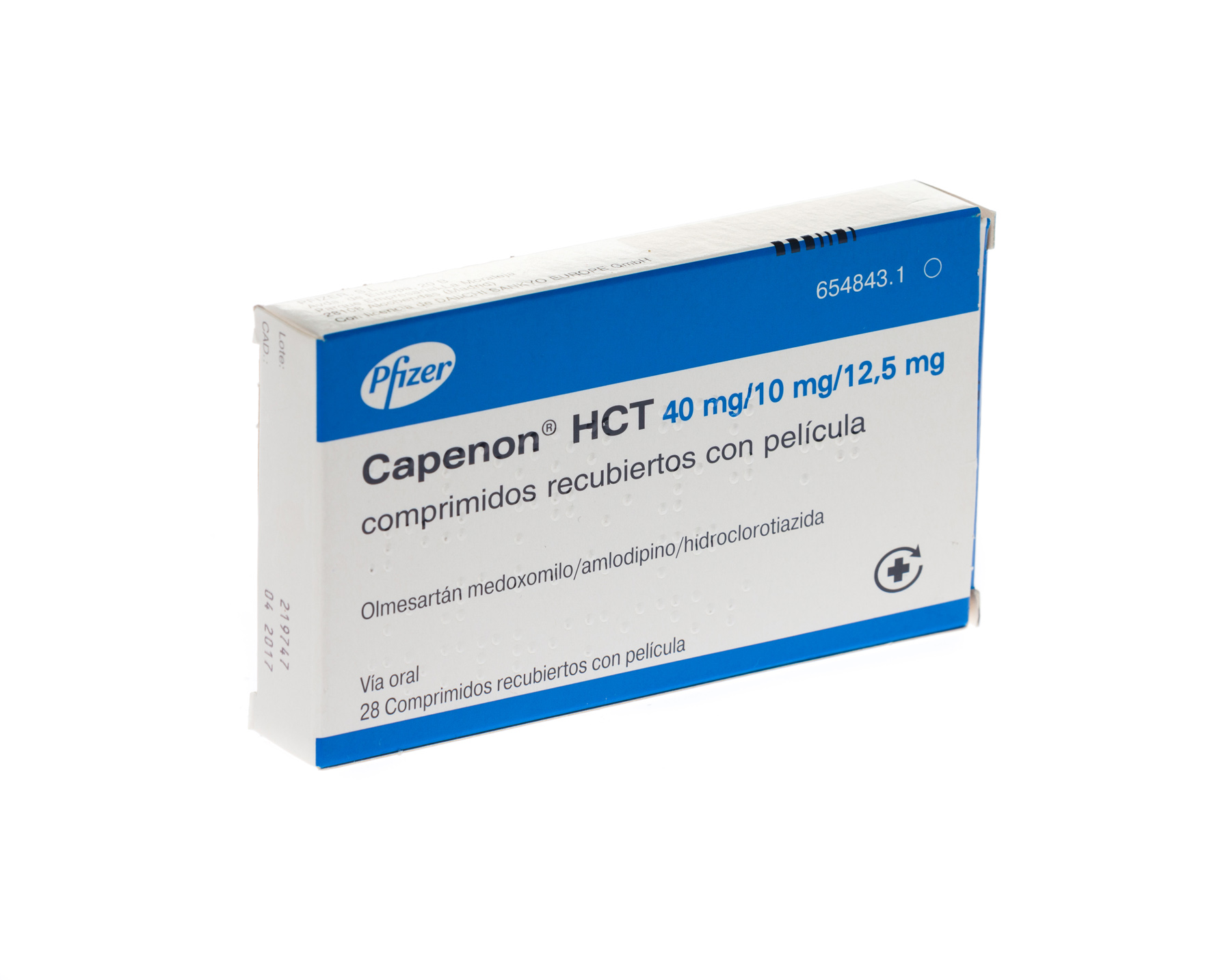 CAPENON HCT 40 mg/10 mg/12,5 mg 28 COMPRIMIDOS RECUBIERTOS