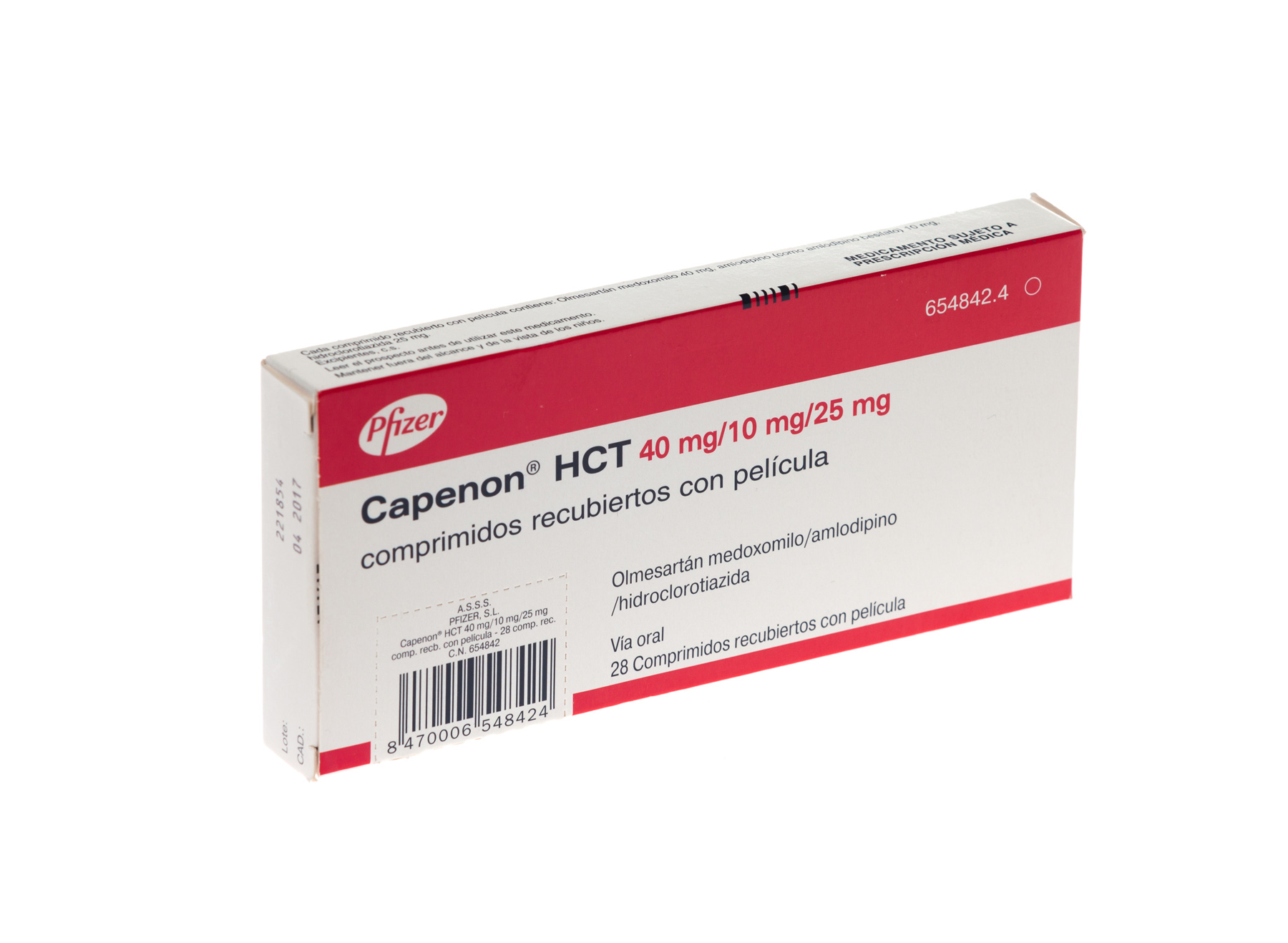 Capenon Hct 40 Mg/10 Mg/25 Mg 28 Comprimidos Recubiertos Farmacéuticos