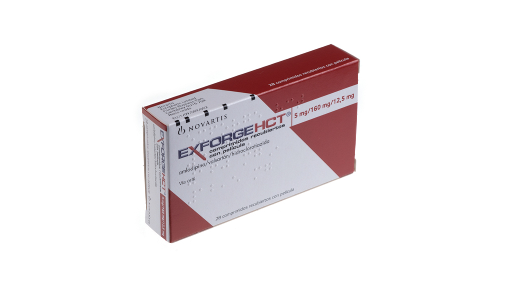 EXFORGE HCT 5 mg/160 mg/12,5 mg 28 COMPRIMIDOS RECUBIERTOS