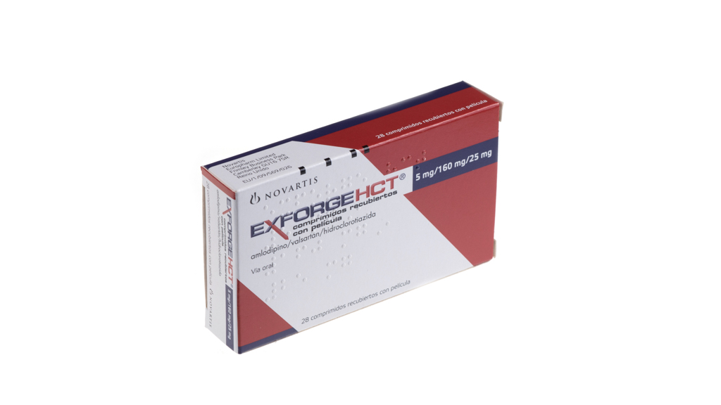 EXFORGE HCT 5 mg/160 mg/25 mg 28 COMPRIMIDOS RECUBIERTOS