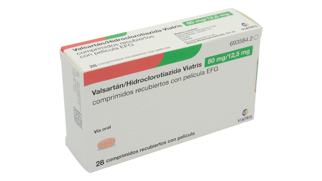 VALSARTAN HIDROCLOROTIAZIDA VIATRIS EFG 80 mg/12,5 mg 28 COMPRIMIDOS RECUBIERTOS