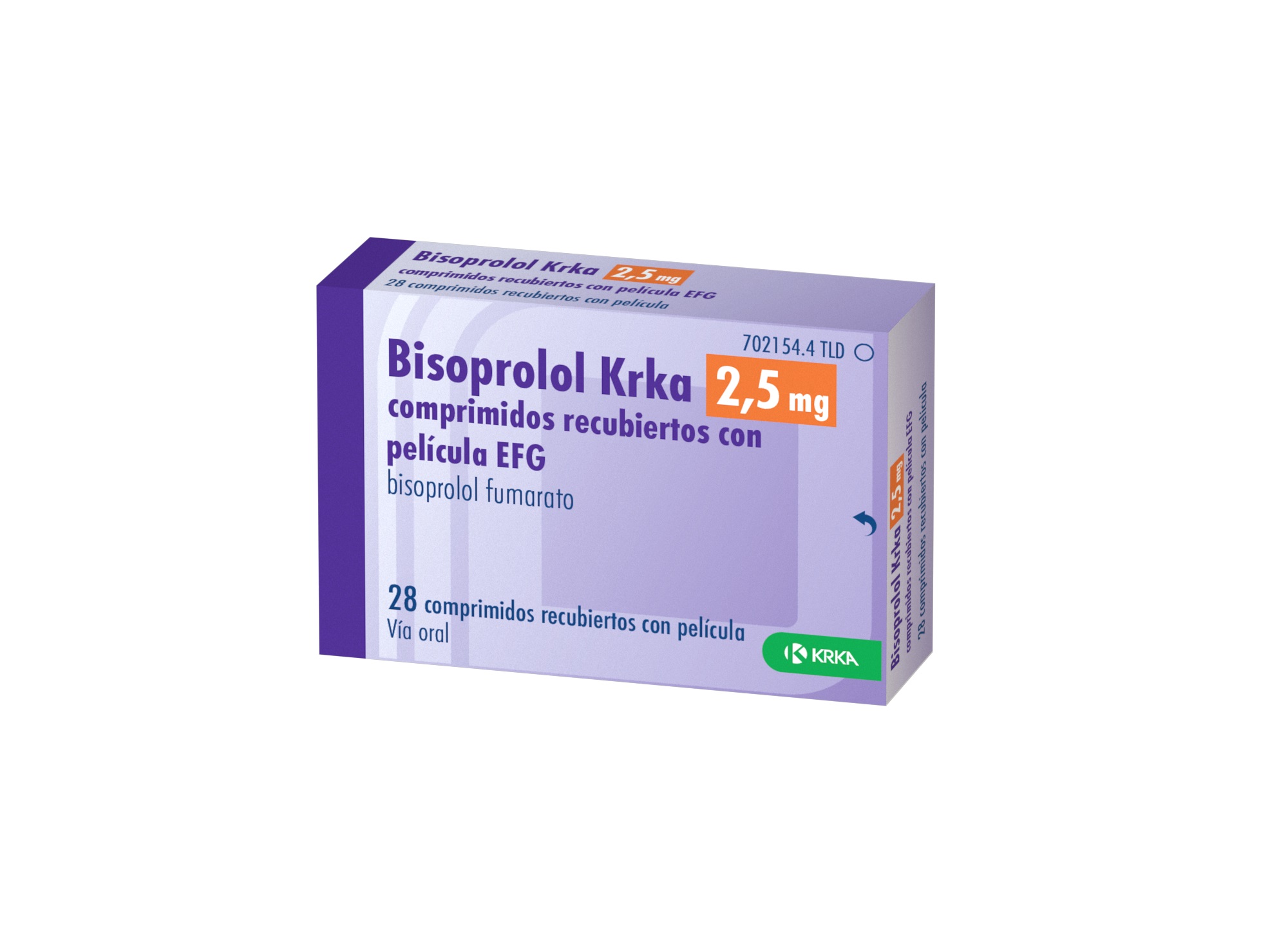 BISOPROLOL KRKA EFG 2,5 mg 28 COMPRIMIDOS RECUBIERTOS