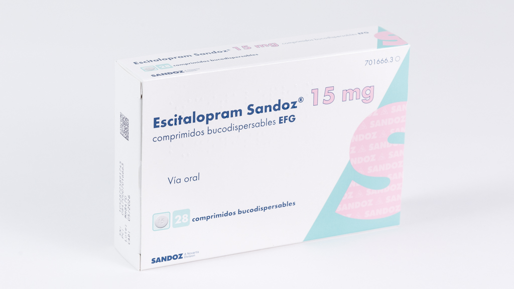ESCITALOPRAM SANDOZ EFG 15 mg 56 COMPRIMIDOS BUCODISPERSABLES