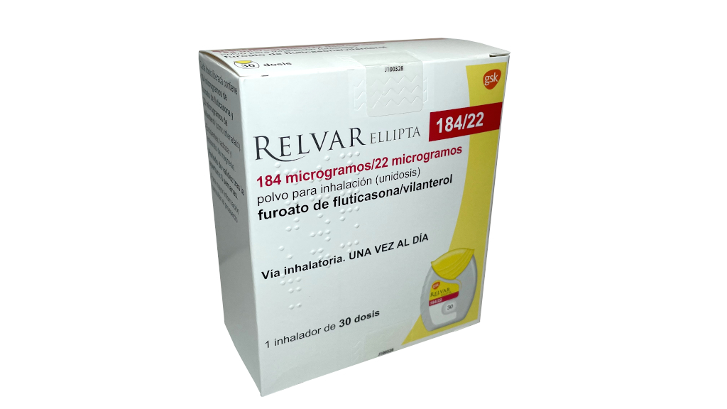 RELVAR ELLIPTA 184/22 microgramos POLVO PARA INHALACION 1 INHALADOR 30 DOSIS