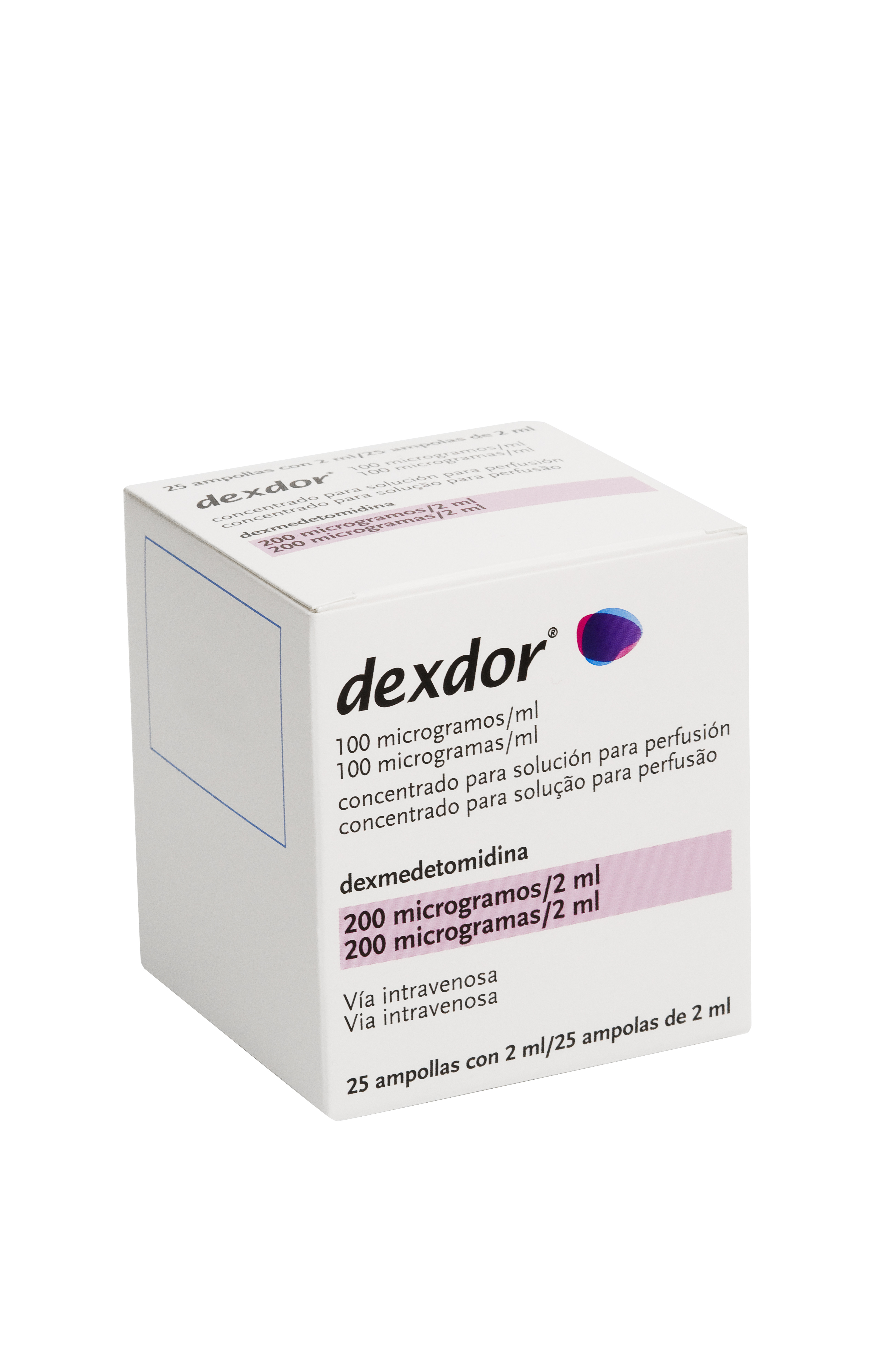 DEXDOR 100 microgramos/ml 25 AMPOLLAS CONCENTRADO PARA SOLUCION PARA PERFUSION 2 ml